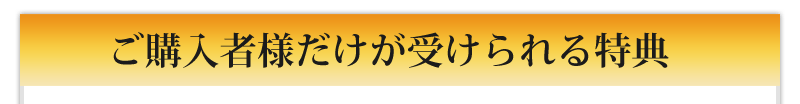 ご購入者様だけが受けられる特典
